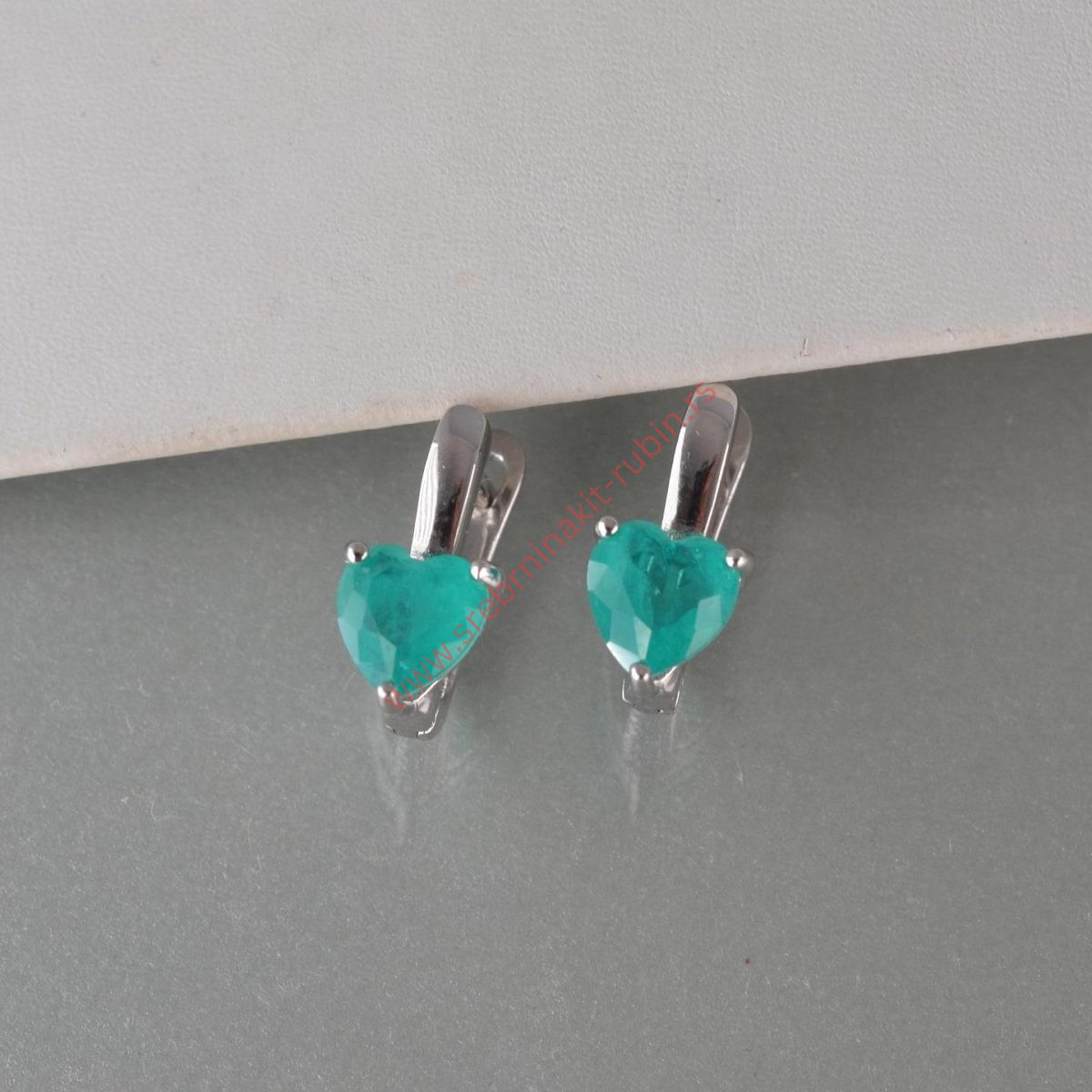 Minđuše srce paraiba tourmaline - 0462 - Slika 4