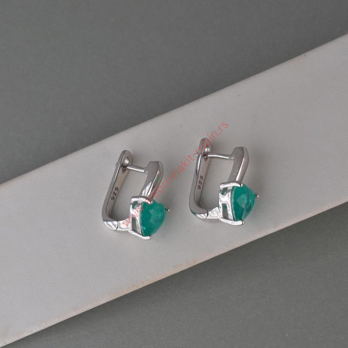 Minđuše srce paraiba tourmaline - 0462 - Slika 3