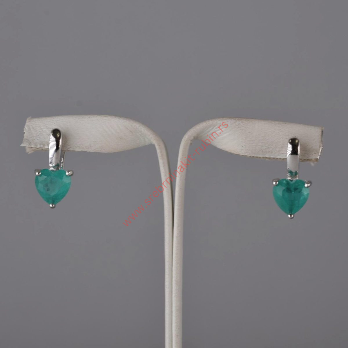 Minđuše srce paraiba tourmaline - 0462 - Slika 2
