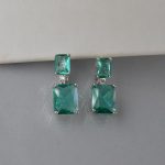 Minđuše pravougaonik kristal - 0709