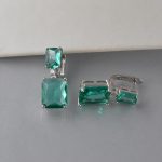 Minđuše pravougaonik kristal - 0709 - Slika 3