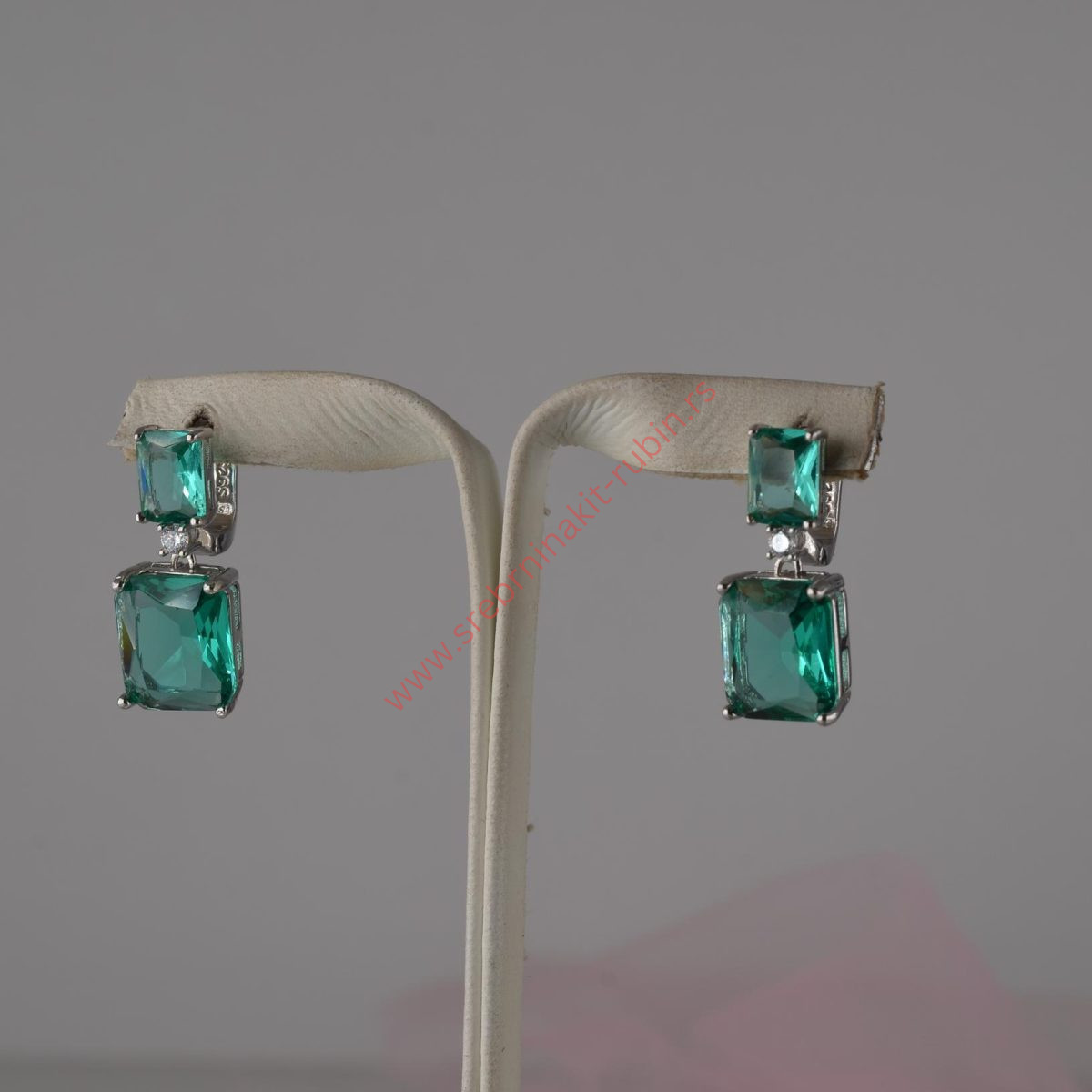 Minđuše pravougaonik kristal - 0709 - Slika 2