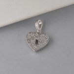 Privezak srce sa cirkonima i ključem - 1020 - Slika 2