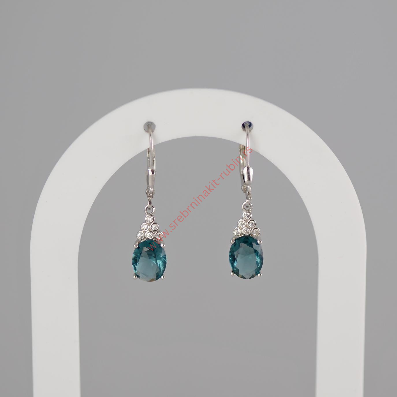 Minđuše topaz sa cirkonima Minđuše topaz londonsko plavi sa cirkonima - 0697 - Slika 1