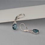 Minđuše topaz londonsko plavi sa cirkonima - 0697 - Slika 2