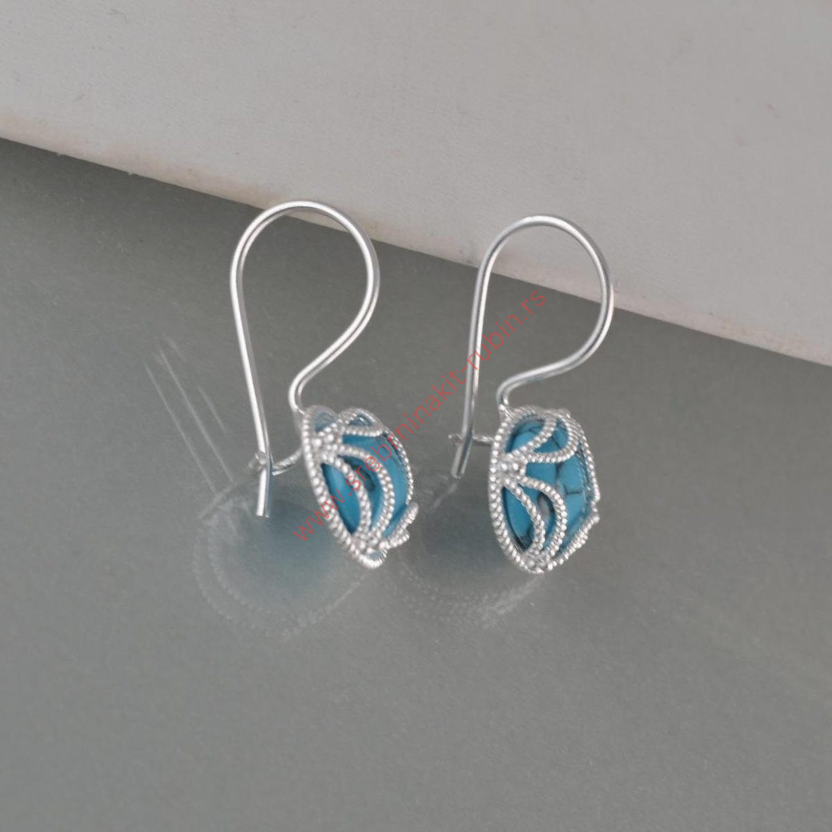 Minđuše tirkiz u krugu - 1093 - Slika 3