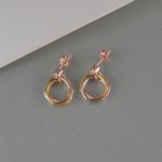 Minđuše krugovi gold i rosegold - 1104