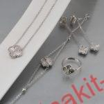 Set detelina lančić, narukvica, minđuše i prsten - 1126