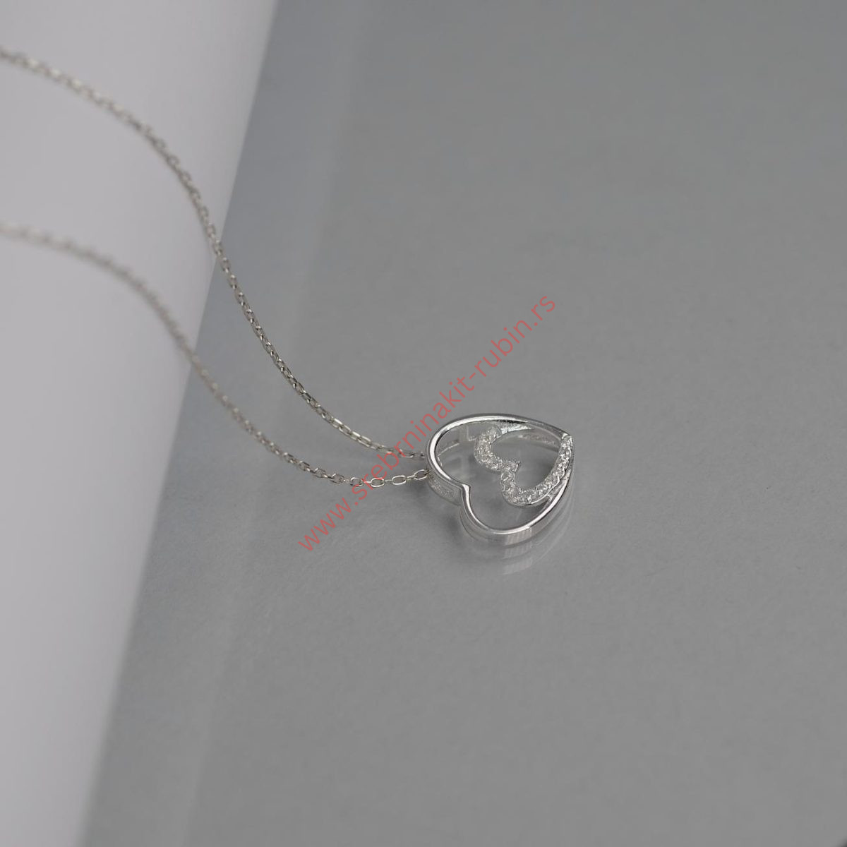 Lančić srce sa cirkonima - 0630 - Slika 2