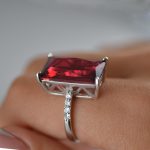 Prsten crveni kristal - 0183 - Slika 2