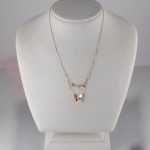 Lančić leptir sedef sa cirkonima rozengold - 1223