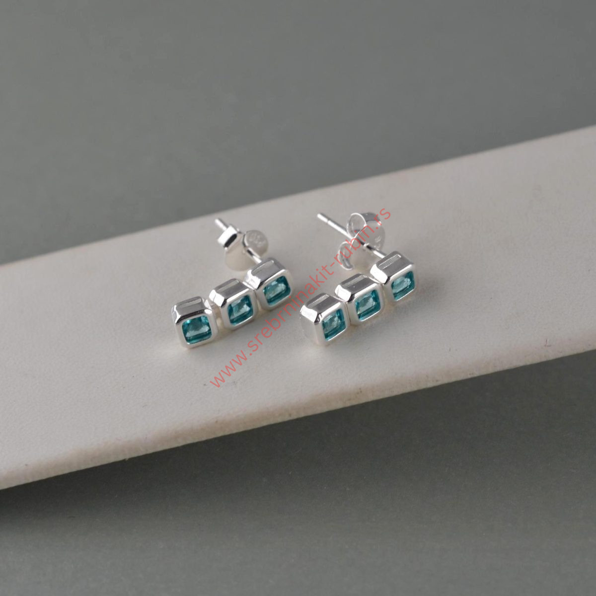 Minđuše kocke sa cirkonima - 1249 - Slika 3