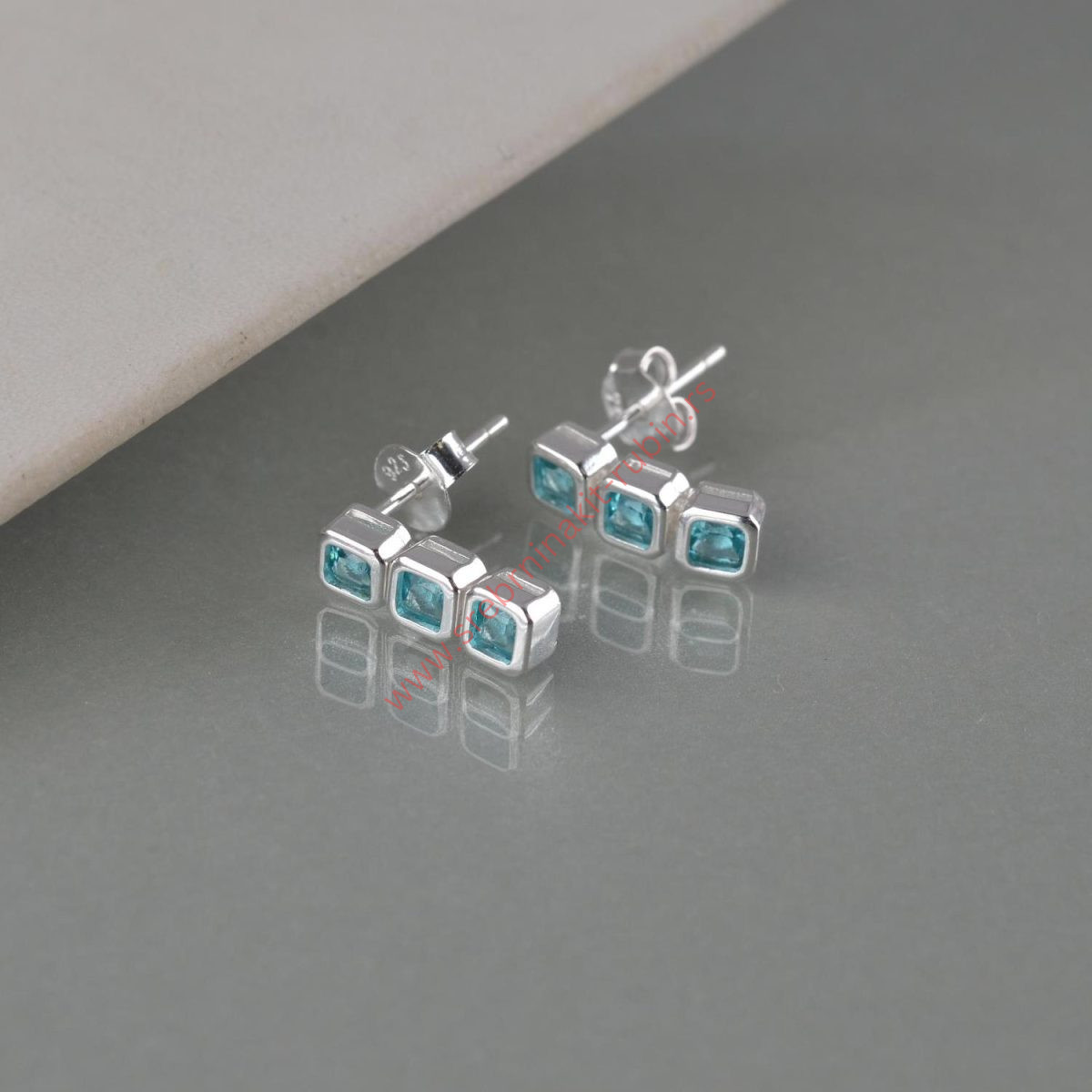 Minđuše kocke sa cirkonima - 1249 - Slika 2