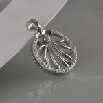 Privezak krug sa cirkonima - 0028 - Slika 3